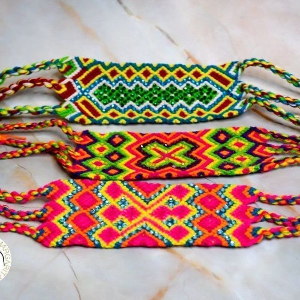 Wayuu handmade?bracelet with swarovski crystals colombian natives